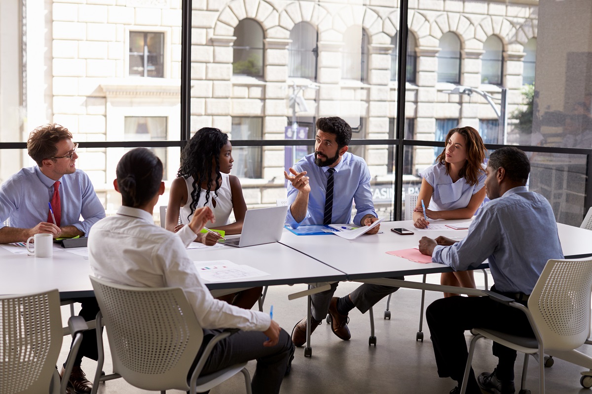 people in a business meeting