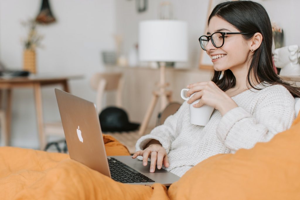 woman on her computer