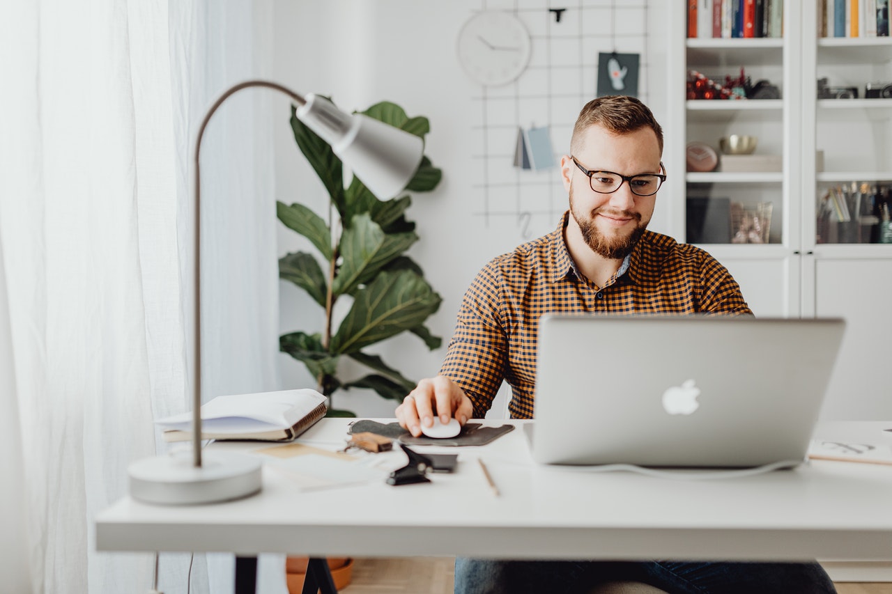 man using a laptop