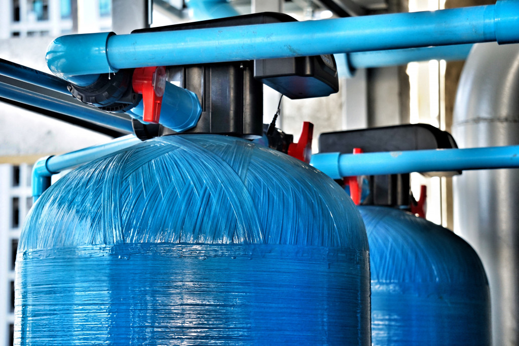 Water tanks in use