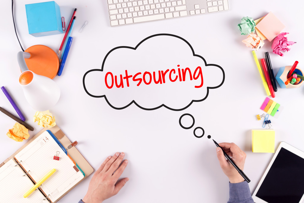 outsourcing word concept